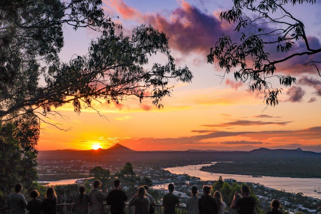 Sunset over Noosa, as seen from Laguna Lookout.