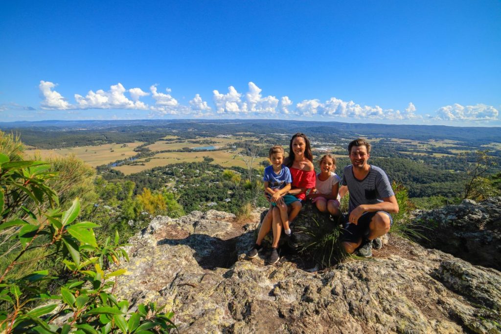 Mt Ninderry is one of the Sunshine Coast's easier hikes. This is the view from the top looking west over Yandina and the Blackall Range.