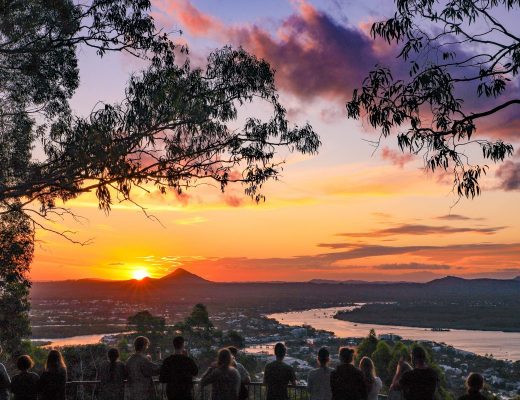 Sunset over Noosa, as seen from Laguna Lookout.
